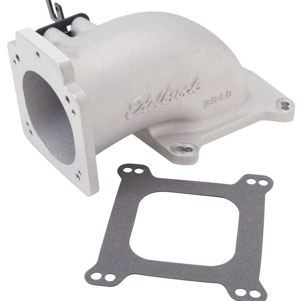 Edelbrock 3848: Low Profile Intake Elbow for 90mm Throttle Body to 4150 Square-bore Flange