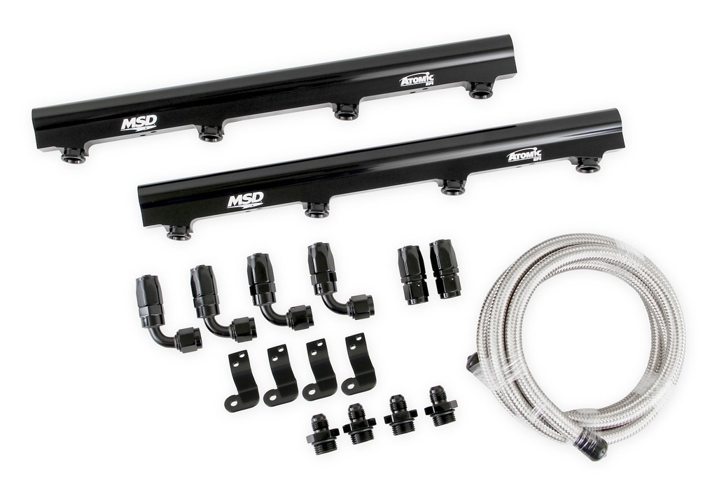 MSD Ignition 2721: Atomic EFI Billet Fuel Rail Kit LS1, LS2, LS6