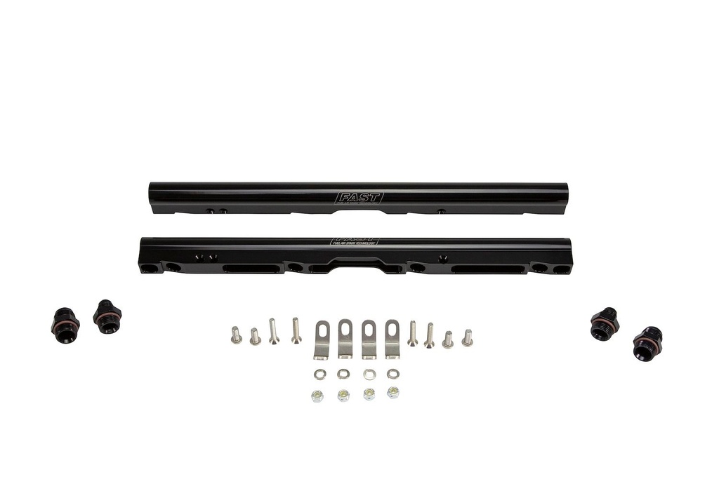 FAST 146035B-KIT: LSX Billet Fuel Rail Kit LS1/LS6 Black with Fittings, O-Rings, Hardware