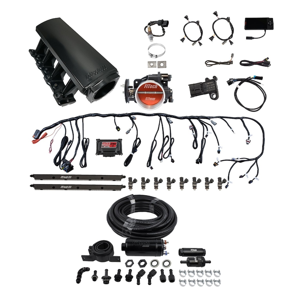 FITech Fuel Injection 71006: 71006 Ultimate LS EFI Induction System Tall LS1/LS2/LS6 500 HP with In-line Fuel Pump Master Kit