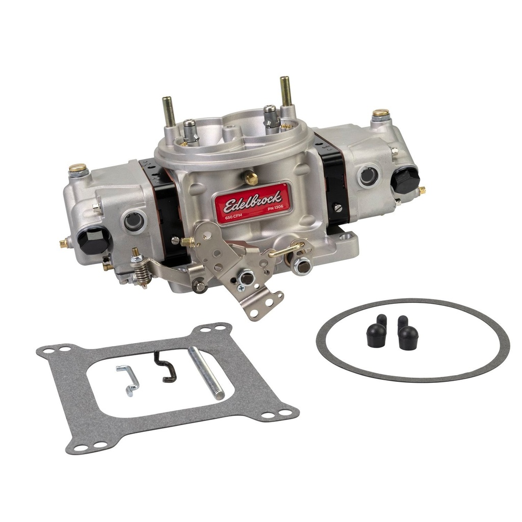 Edelbrock 1306: VRS-4150 Carburetor, 650 cfm, 4-Barrel, Mechanical Secondaries [Bead Blast Finish]