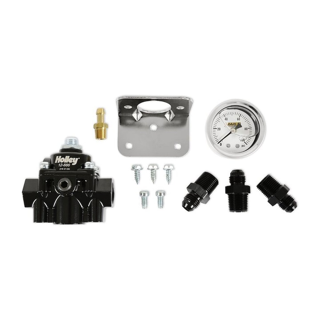 Holley 12-886KIT: 12-886KIT Die-Cast EFI Bypass Fuel Pressure Regulator Kit, 15-60 psi Adjustable