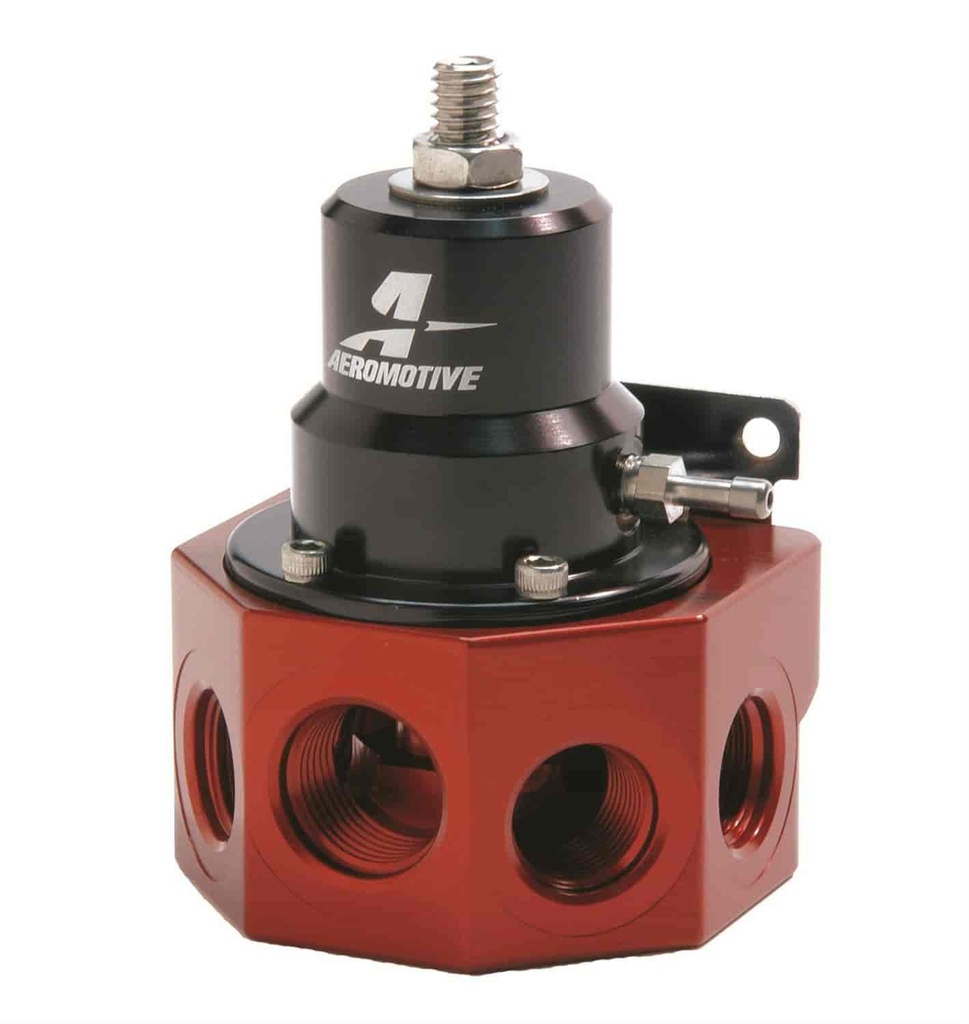 Aeromotive 13202: A2000 Carbureted Bypass 4-Port Regulator Red/Black