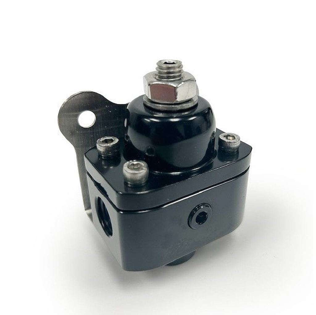 Blueprint Engines BPP13205BK: BPP13205BK Billet Aluminum Fuel Pressure Bypass, 5-12 PSI, 6AN ORB, Black