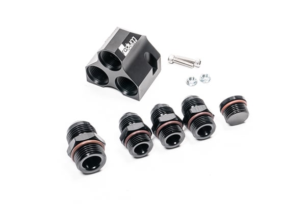 Radium Engineering 20-0737: Distribution Block, -12 AN/-10 AN/-10 AN/-10 AN With Fittings