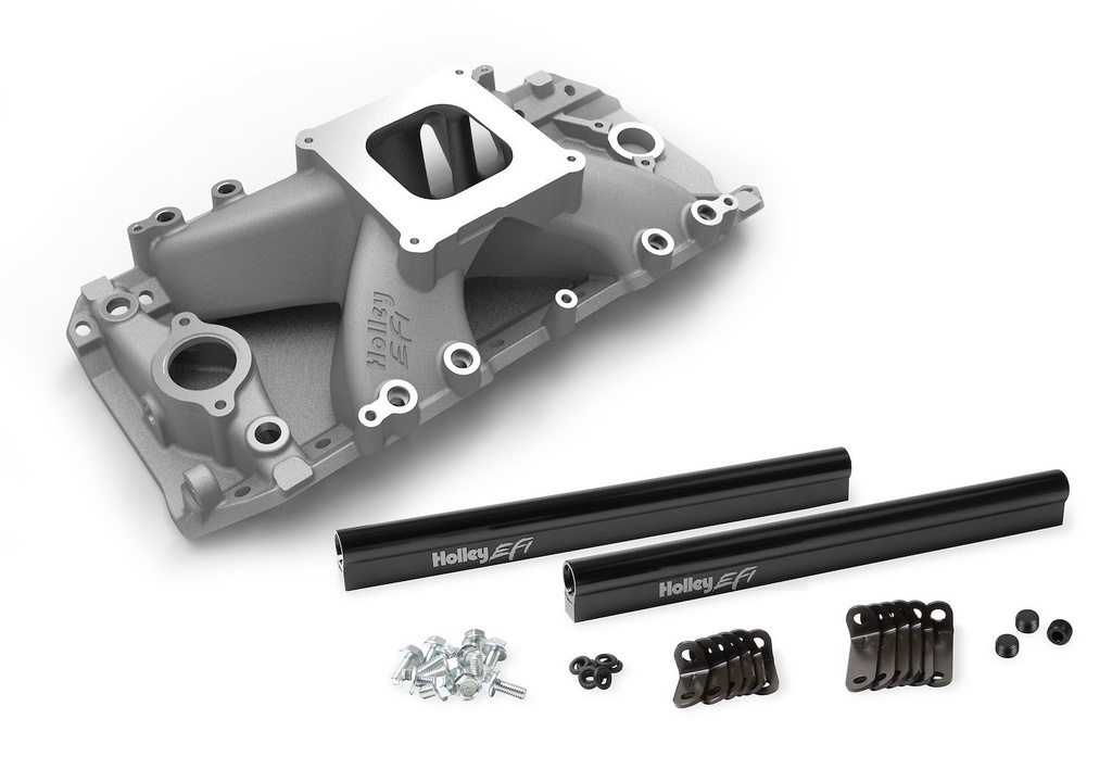 Holley 300-563: 300-563 EFI Track Warrior Intake Manifold Big Block Chevy 396-502 With Rectangular Port Heads