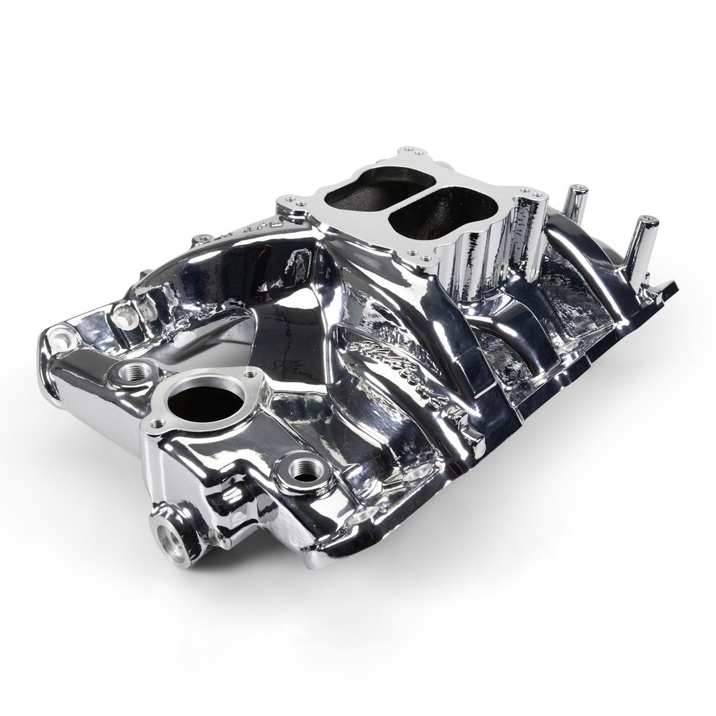 Edelbrock 7156-CP: 7156-CP Performer RPM Intake Manifold for 1965-1979 Pontiac 326-455 ci [Chrome Plasma Finish]