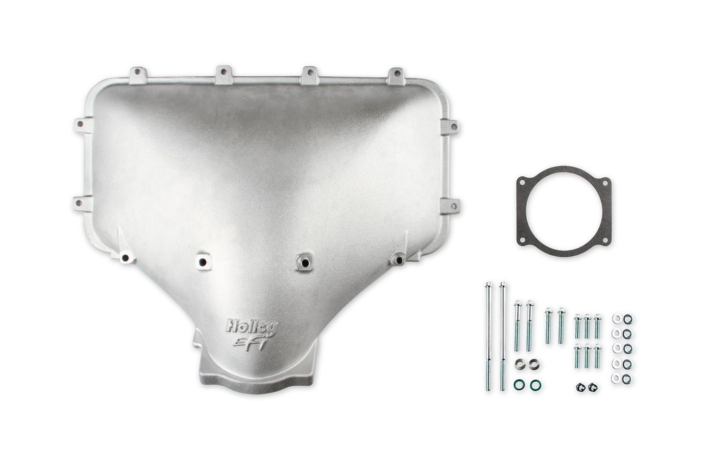Holley 300-302: 300-302 EFI Hi-Ram 105 mm Side-Mount Intake Manifold Plenum Top for GM Style Throttle Body [Cast Finish]