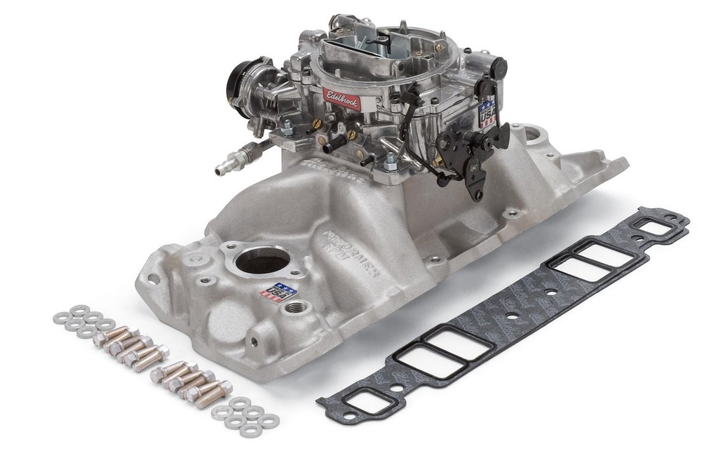 Edelbrock 2028: Single-Quad RPM Manifold and Carburetor Kit for Small Block Chevy with Vortec or E-Tec Cylinder Heads