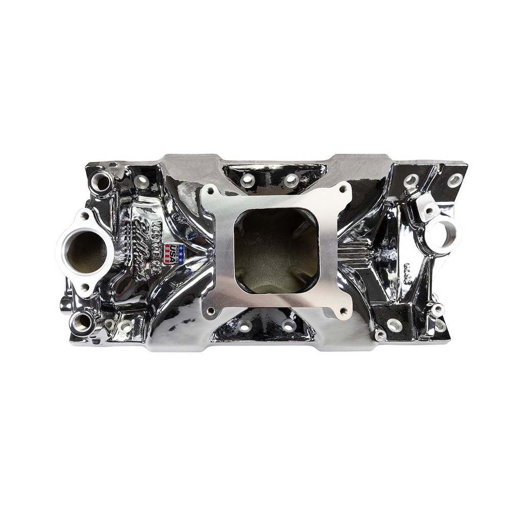 Edelbrock 2975-CP: 2975-CP Victor Jr. Intake Manifold for Small Block Chevy [Chrome Plasma Finish]