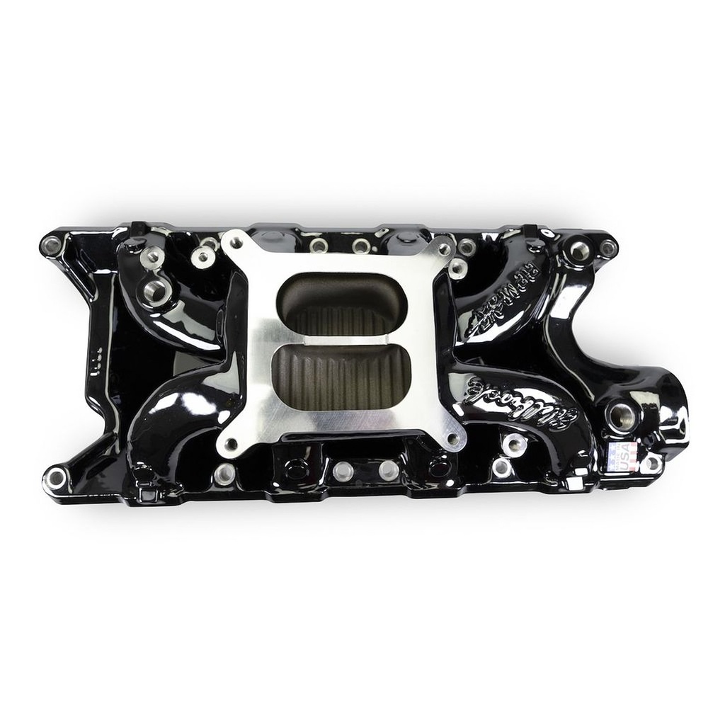 Edelbrock 7521-BP: 7521-BP RPM Air-Gap Intake Manifold Small Block Ford [Black Plasma Finish]