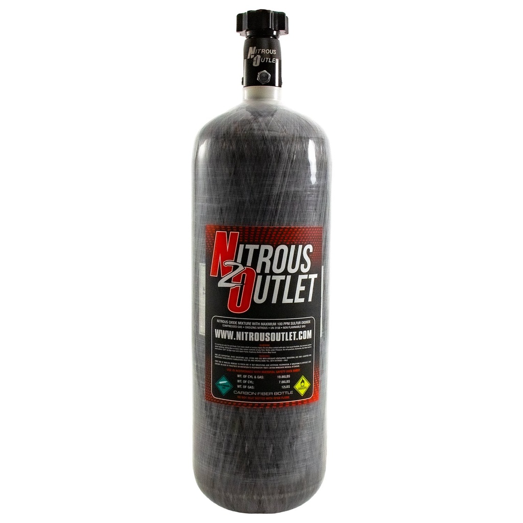 Nitrous Outlet 00-30145: 00-30145 12lb Composite Nitrous Bottle, .508 ID Billet Valve