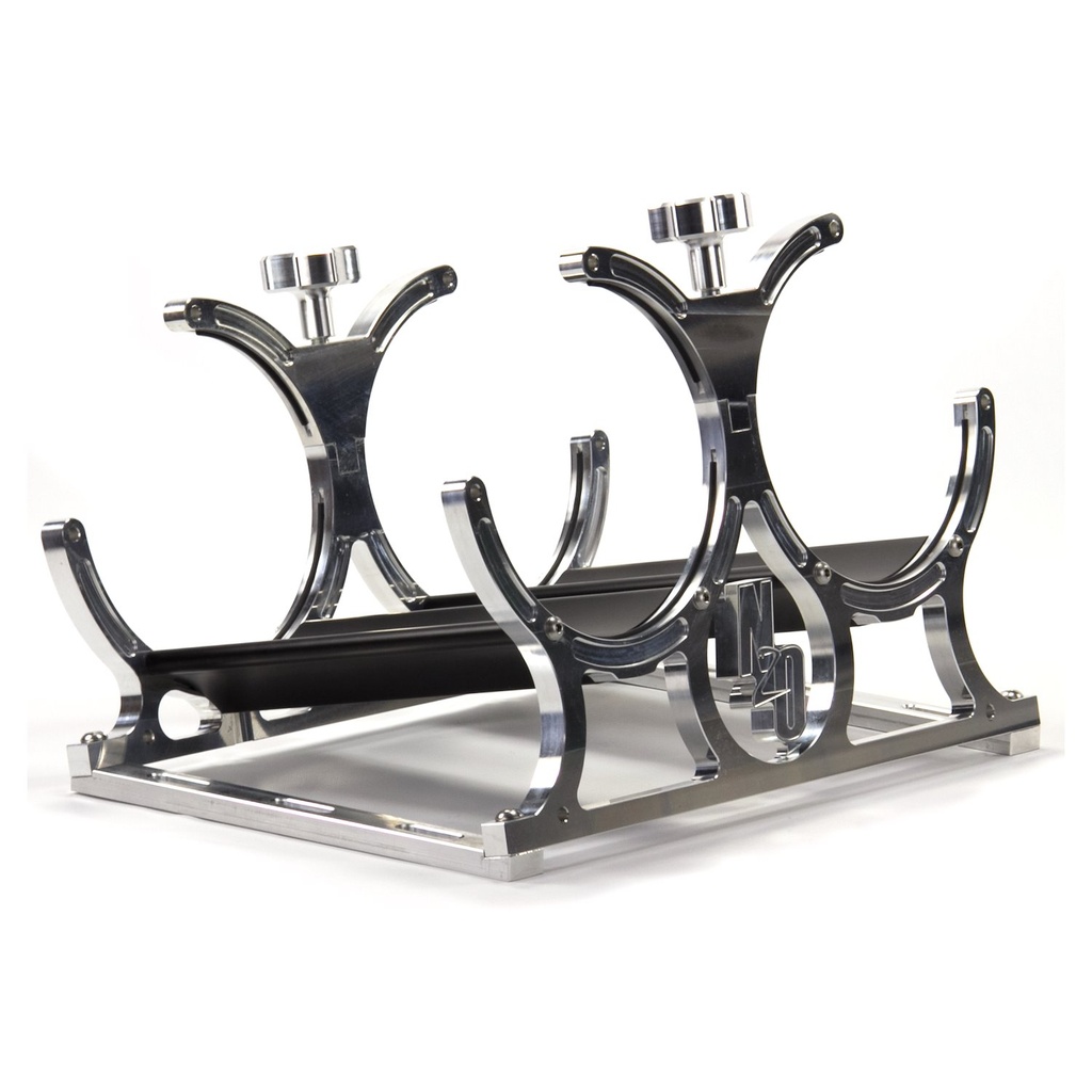 Nitrous Outlet 00-32015-6: 00-32015-6 Dual Billet Automatic Heated Horizontal Mount Bottle Bracket, 10lb/15lb/6AN