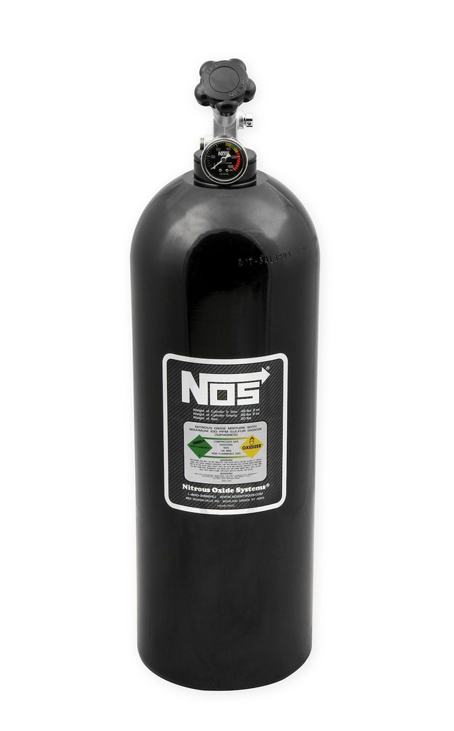 NOS 14760BNOS: Nitrous Bottle 20 lbs. Black Finish