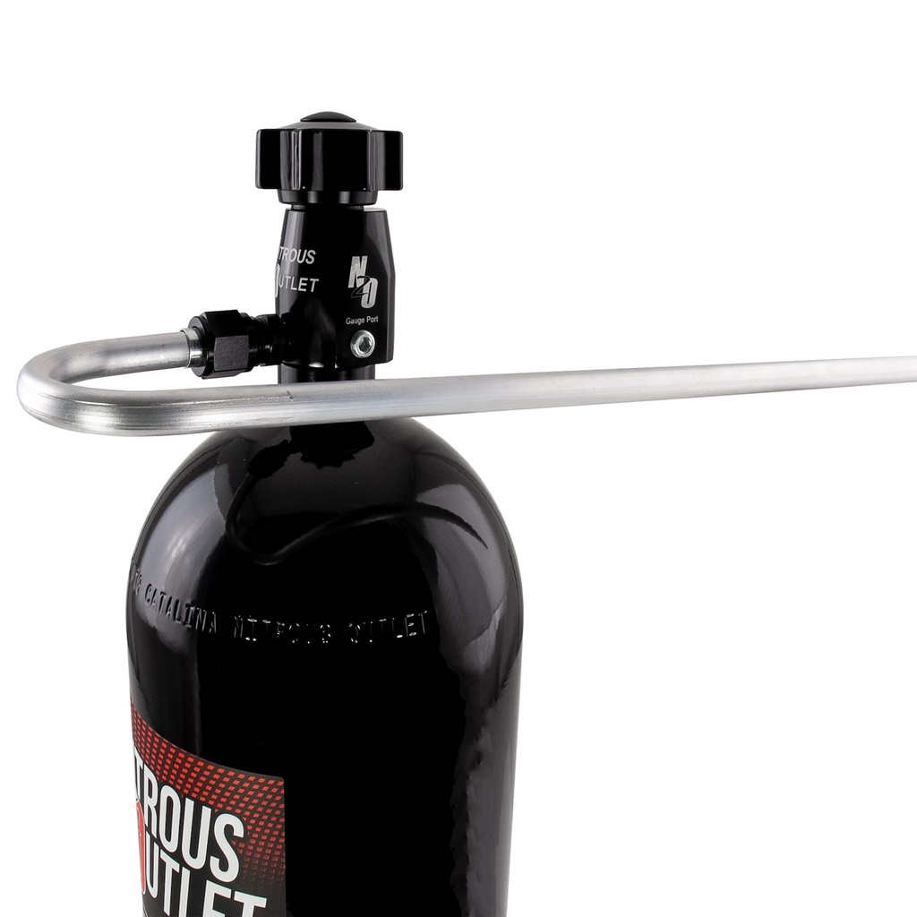 Nitrous Outlet 00-35020: 00-35020 180-Degree Aluminum Pressure Relief Tube, Black 8AN B-Nut