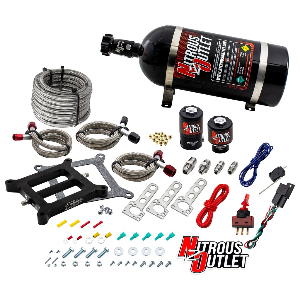 Nitrous Outlet 00-10070-10: 00-10070-10 Weekend Warrior 4150 Plate System, Gas/E85, 5-55psi, 100-350 HP, 10LB Bottle