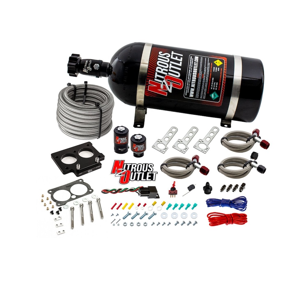 Nitrous Outlet 00-10101-00: 00-10101-00 GM 58 mm LT1/TPI Plate System, Gas/E85, 5-55psi, 50-200HP, No Bottle