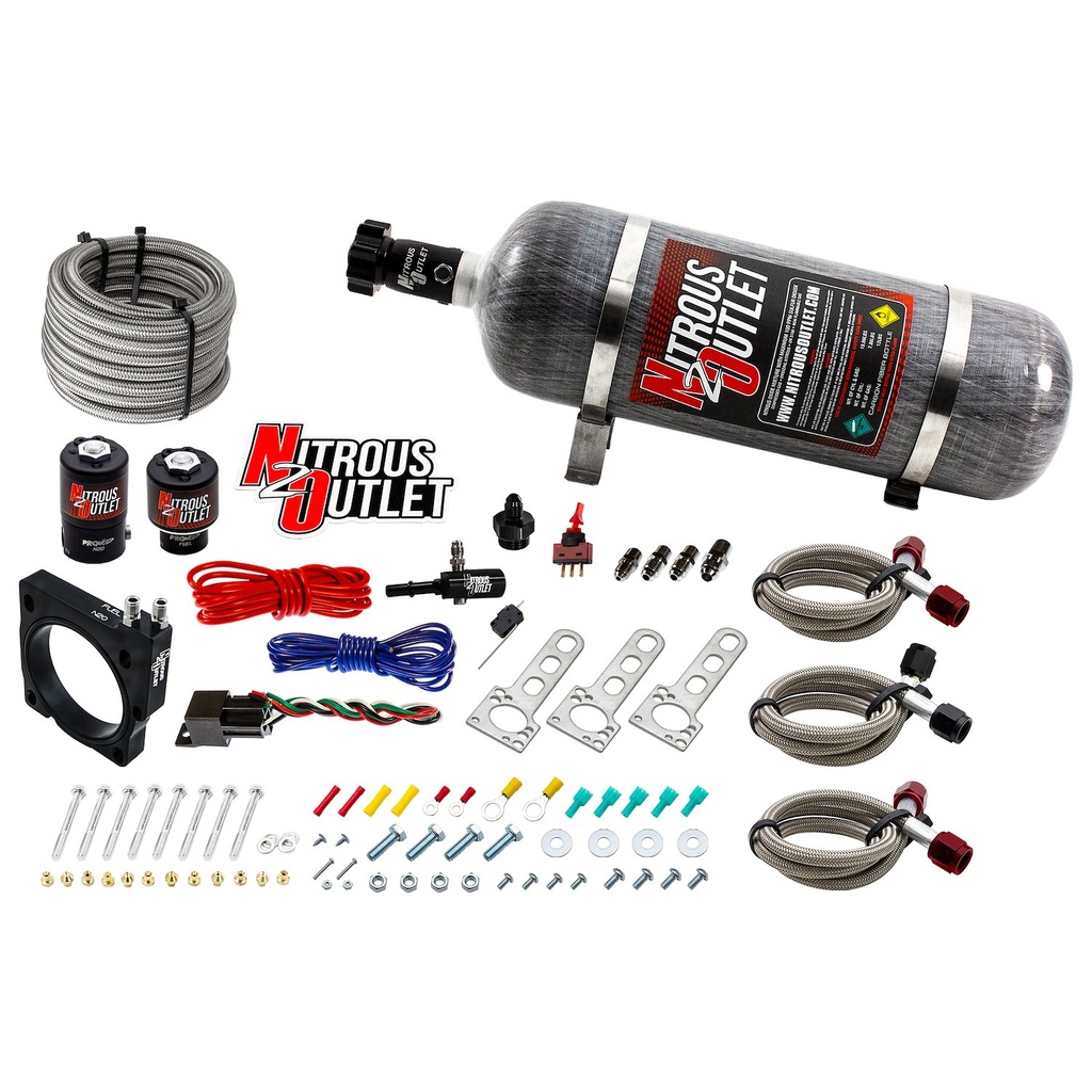 Nitrous Outlet 00-10130-12: 00-10130-12 Dodge 80 mm 5.7/6.1 Hemi Plate System, Gas/E85, 5-55psi, 50-200HP, 12lb Bottle