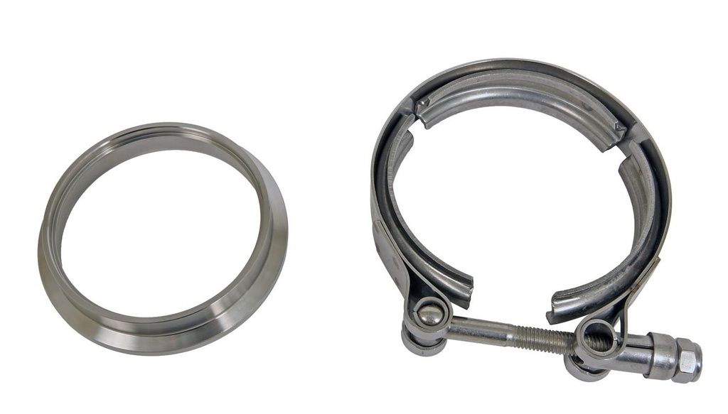 VS Racing T763VCL: T763VCL T67/T72/7678 Turbocharger Discharge Flange and Clamp, 3 in. Diameter [Stainless Steel]