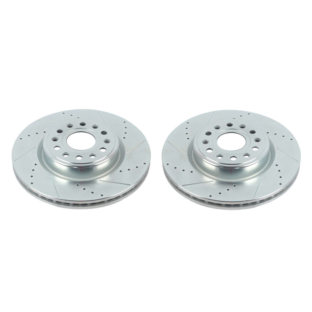 Power Stop AR86004XPR: AR86004XPR Evolution Drilled and Slotted Front Brake Rotors, Fits Select Ram 1500