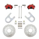 Leed Brakes RRC6005X: RRC6005X Brake Conversion Kit, Rear Disc Brake Kit w/Drilled Rotors & Red Powder Coated Calipers