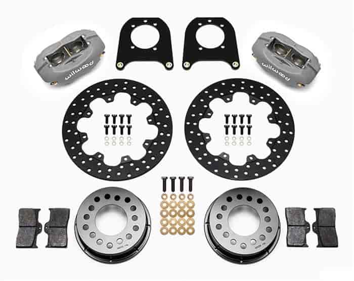 Wilwood 140-4545-BD: Forged Dynalite Rear Drag Brake Kit Rear End: 12 Bolt C-Clip Eliminator
