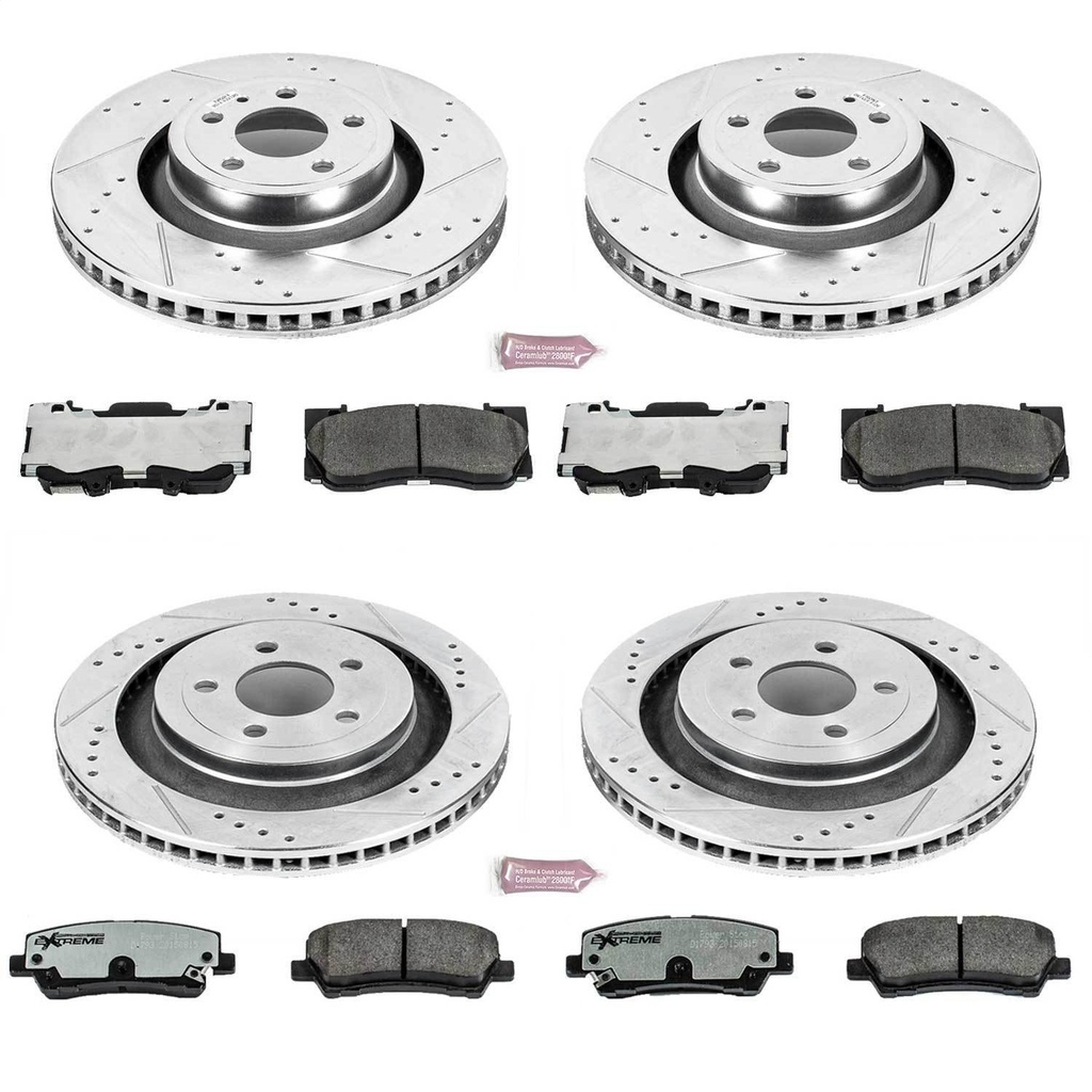 Power Stop K6805-26: Street Warrior Brake Upgrade Kit Cross-Drilled and Slotted Rotors Z26 Extreme Street Performance Bra