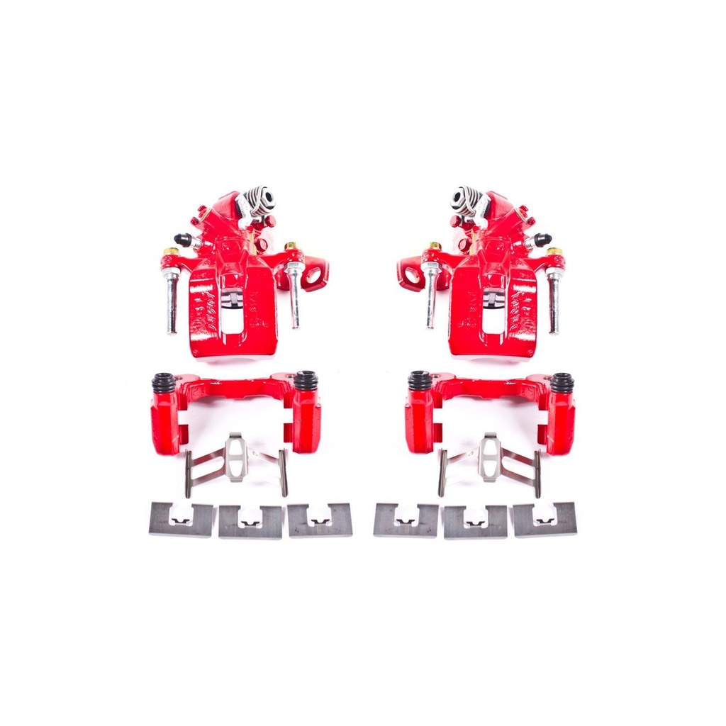 Power Stop S3298: Performance Rear Brake Calipers Powder Coated Red Pair