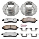 Power Stop K1889-36: Truck and Towing Z36 Brake Pad & Rotor Kit Cross-Drilled and Slotted Rotors Z36 Carbon Ceramic Brake Pads Complete Rear Kit