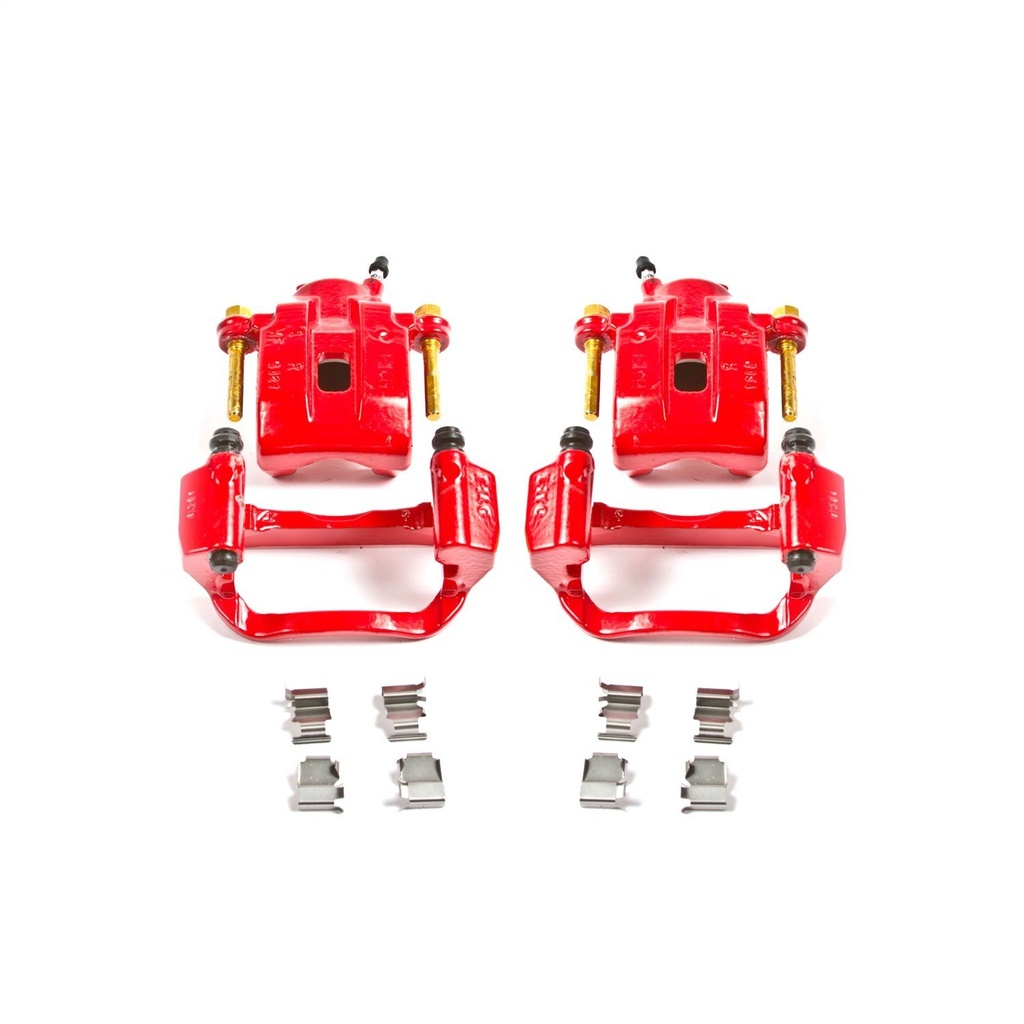 Power Stop S3276: Performance Rear Brake Calipers Powder Coated Red Pair