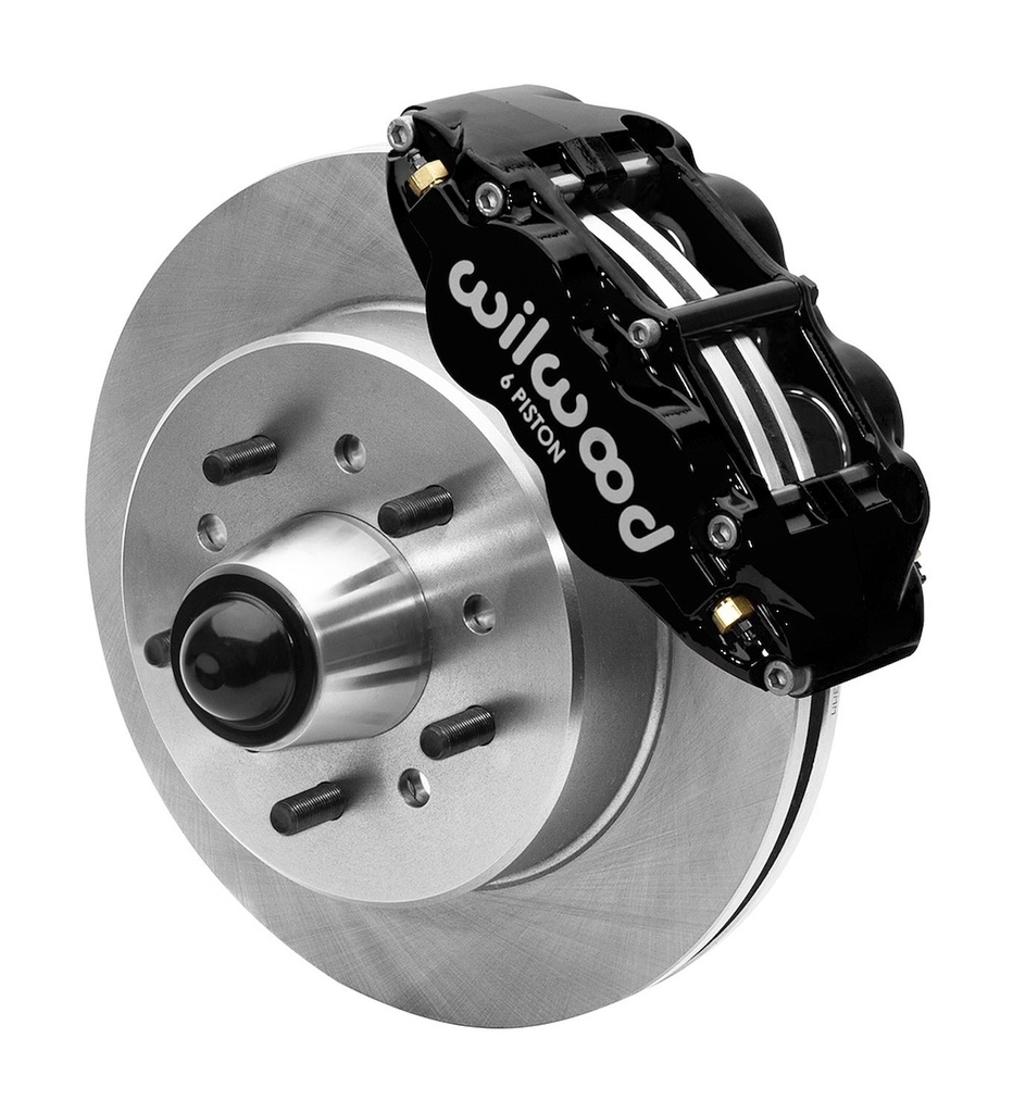 Wilwood 140-15940: Superlite 6R Big Brake Front Brake Kit 1963-1987 Chevy C10/C15 Pickup Truck, Plain Rotors [Black Powder-Coated Calipers]