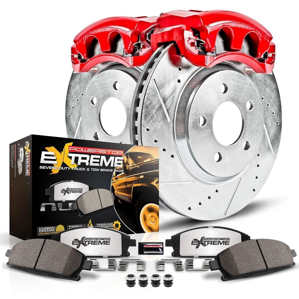 Power Stop KC5411-36: Truck and Towing Z36 Brake Upgrade Kit Cross-Drilled and Slotted Rotors Z36 Carbon Ceramic Brake Pad