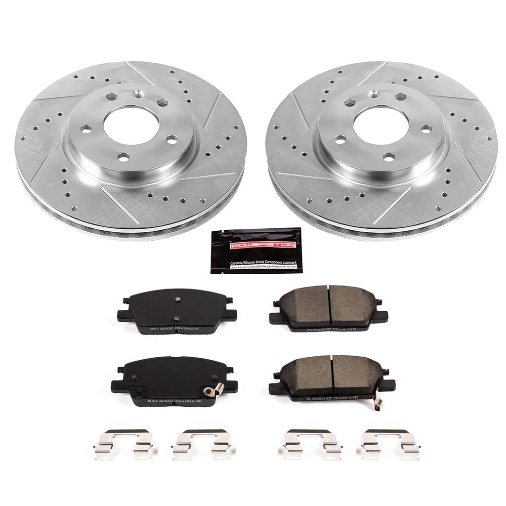 Power Stop K7400: High Performance Brake Upgrade Kit Cross-Drilled and Slotted Rotors