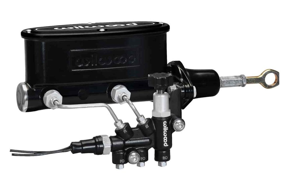 Wilwood 261-13272-BK: Aluminum Tandem Master Cylinder Kit Early Mustang