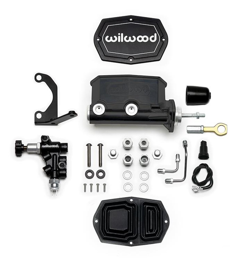 Wilwood 261-15544-BK: 261-15544-BK Aluminum Tandem Compact Master Cylinder Kits for 1964-1972 MUSTANG