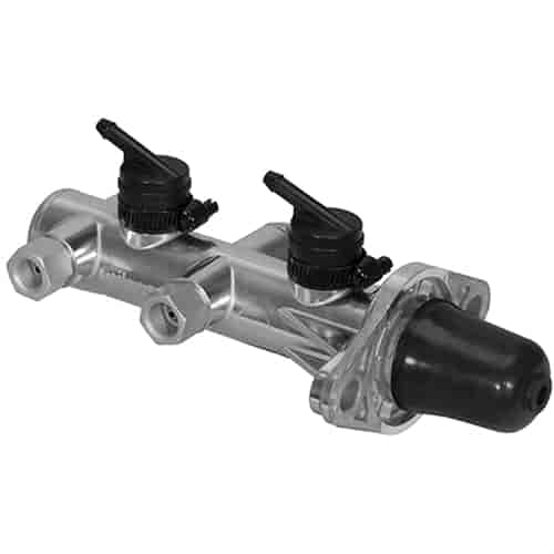 Wilwood 260-14244-P: Compact Remote Tandem Master Cylinder, 1 1/8 in. Bore [Ball Burnished (Polished) Finish]