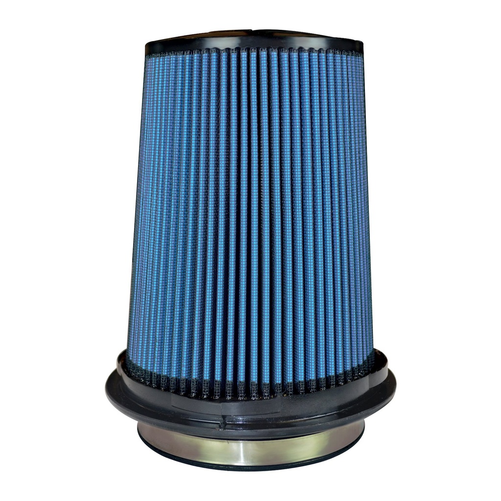 Injen Technology X-1107-BB: SuperNano-Web Air Filter, 5.00 in. Flange ID, 7 in. Twist Lock Base, 7.90 in. Media Height, 5 in. Top