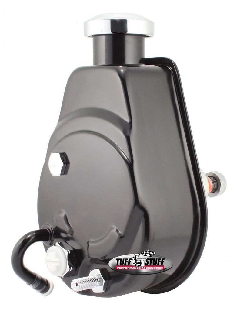 Tuff Stuff 6189B: Saginaw Power Steering Pump GM Truck/Suburban Small Block Gen I - Press Fit Shaft - Stealth Black