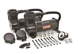 Viair 44442: 444C Dual Performance Air Compressor Value Pack Stainless Steel Braided Leader Hoses with Inline Check Valve