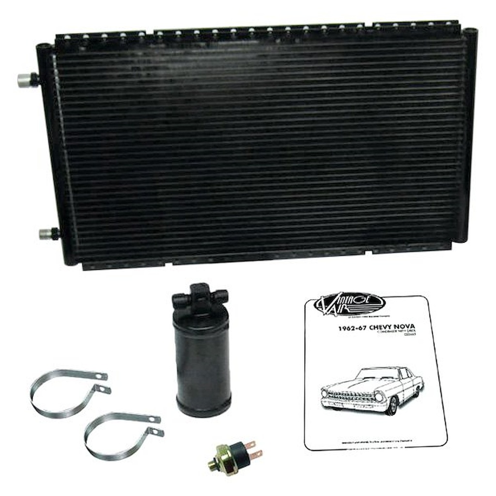 Vintage Air 022665: Horizontal Condenser with Drier, 1962-67 Chevy II