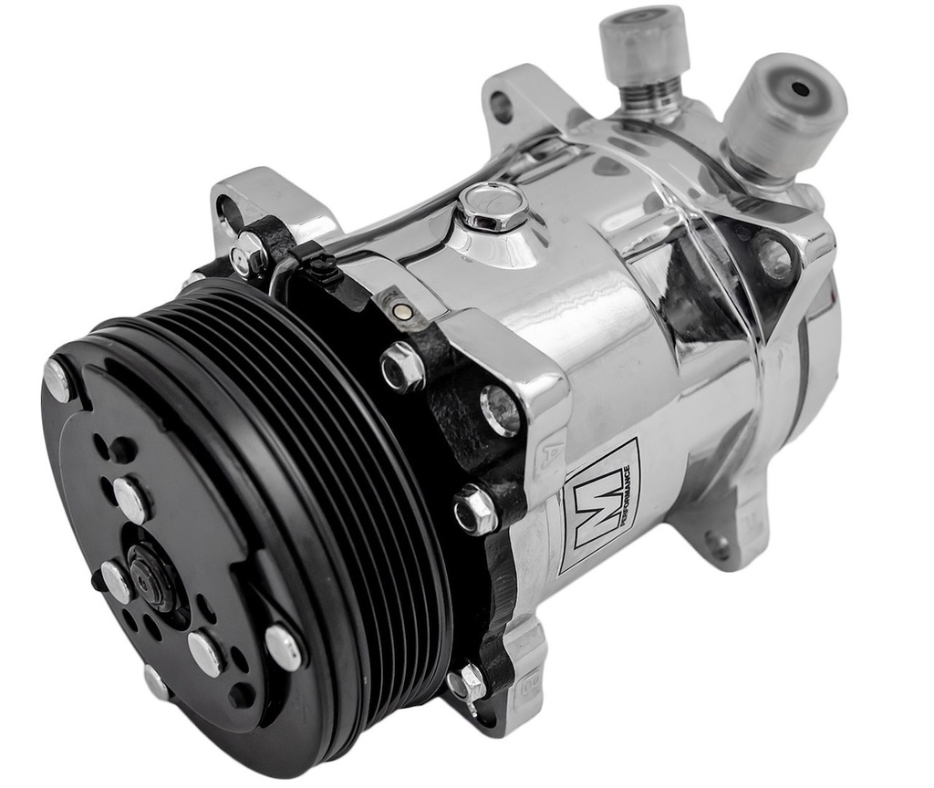 March Performance P2413-05: P2413-05 Ultra Series Sanden 508 Air Conditioning Compressor, Polished Finish, Aluminum, 6-Groove Serpentine Clutch, R-134a