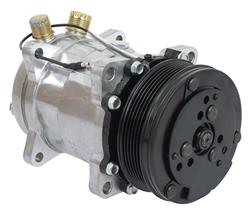 OER AC9560N: AC9560N Sanden 508 Style A/C Compressor w/ 6-Rib Serpentine Clutch Pulley, Natural Finish, SD508/SD5H14