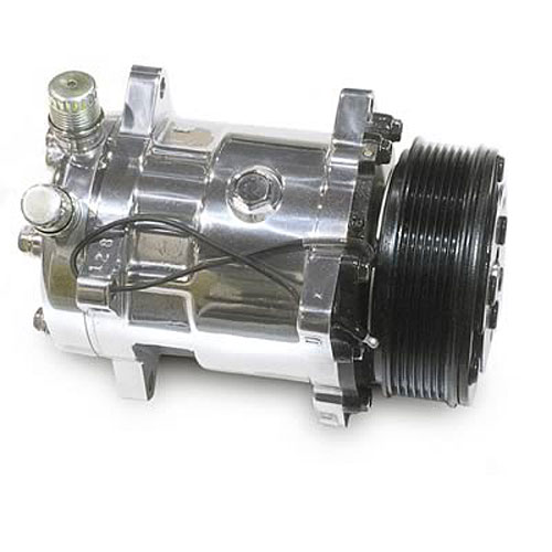 March Performance P413: Chrome A/C Compressor Sanden 508