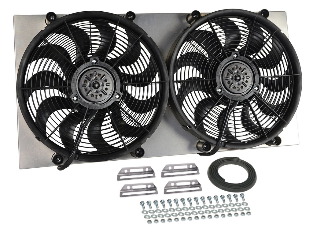 Derale 16843: 16843 Powerpack High-Output Dual 17 in. Electric Radiator Fan with Aluminum Shroud Kit