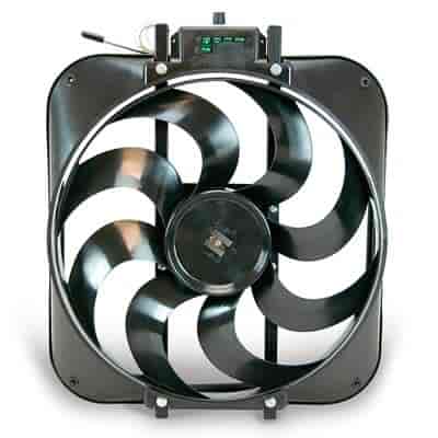 Flex-A-Lite 109304: 16" Diameter Black Magic S-Blade Electric Fan Adjustable Thermostat
