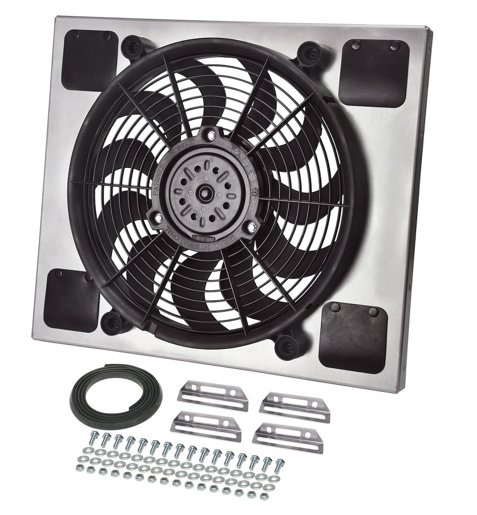 Derale 16817: Single Speed Electric Puller Fan with Aluminum Shroud Universal Fit