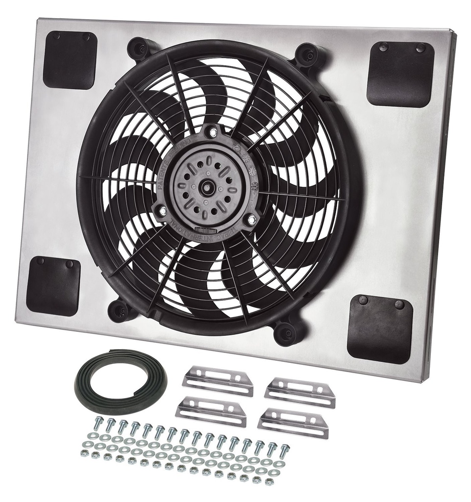 Derale 16827: Single Speed Electric Puller Fan with Aluminum Shroud Universal Fit