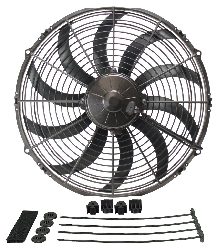 Derale 16114: 14" High-Output Extreme Ultra-Low Profile Waterproof/Dustproof Puller-Style Electric Fan 1864 CFM