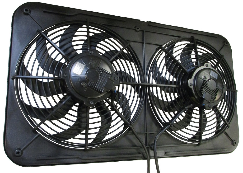 Maradyne Fans MSS22K: MSS22K 12 in. Jetstreme II Smart Start Dual Electric Fan, 3400 cfm