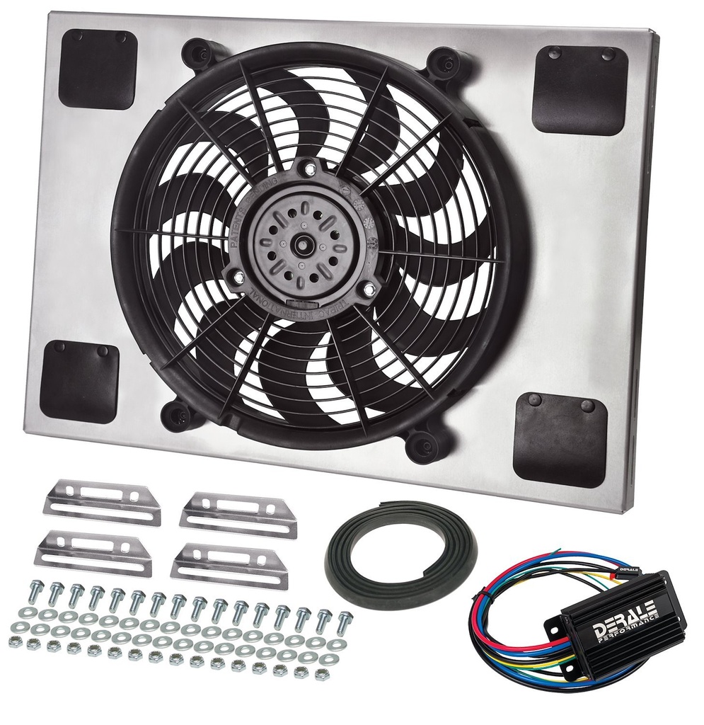 Derale 66827: Multi-Speed Puller Fan With PWM Controller In Aluminum Shroud Universal Fit